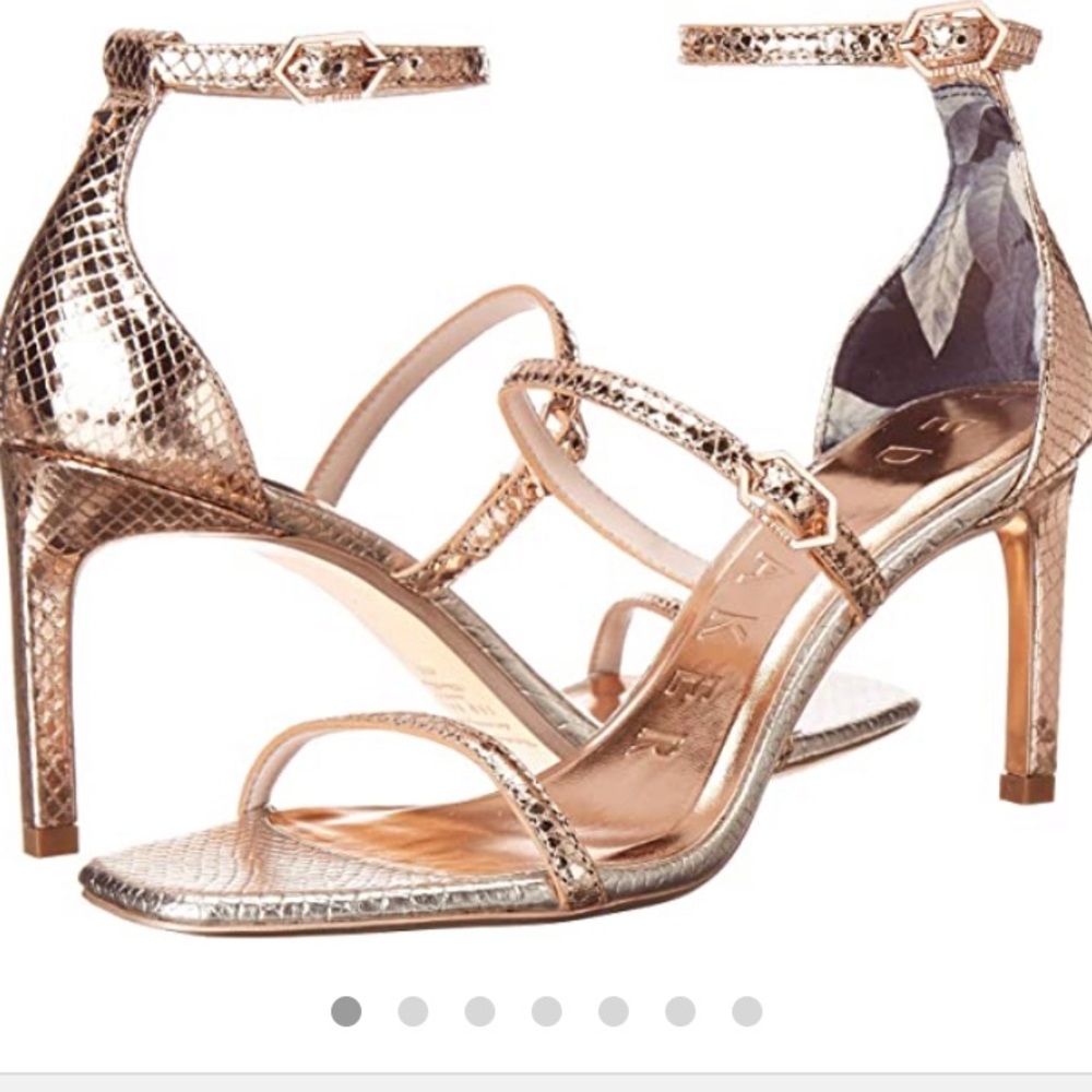 Ted Baker Triam Metallic leather Strap high heels Sandals, Shoes